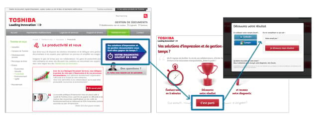 Exemple de collecte de contacts avec système de diagnostic gratuit proposé sur site web