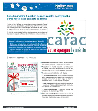 E-mail marketing & gestion des non-réactifs : le cas La Carac