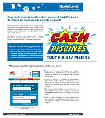 Base de données & double opt-in : le cas Cash Piscines