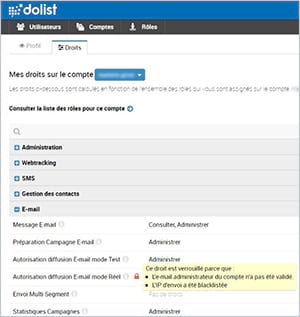 Nouvelle gestion des droits utilisateurs sur la plateforme Dolist-V8