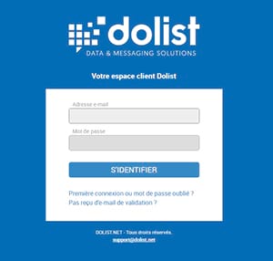 Nouvelle interface de connexion sur la plateforme Dolist-V8