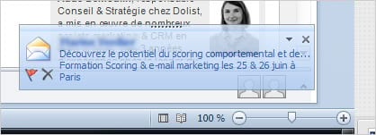 Outlook est une messagerie particulière qui a mis en place un système de pop-up à l’arrivée des messages