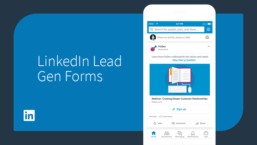 Exemple du formulaire Lead Gen de LinkedIn
