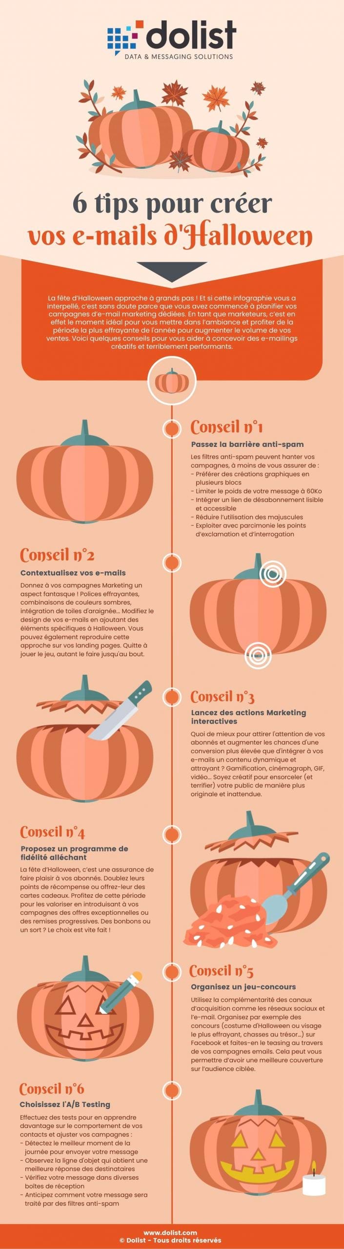 Infographie 6 tips pour créer vos emails d'Halloween