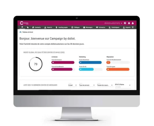 Interface plateforme email Campaign